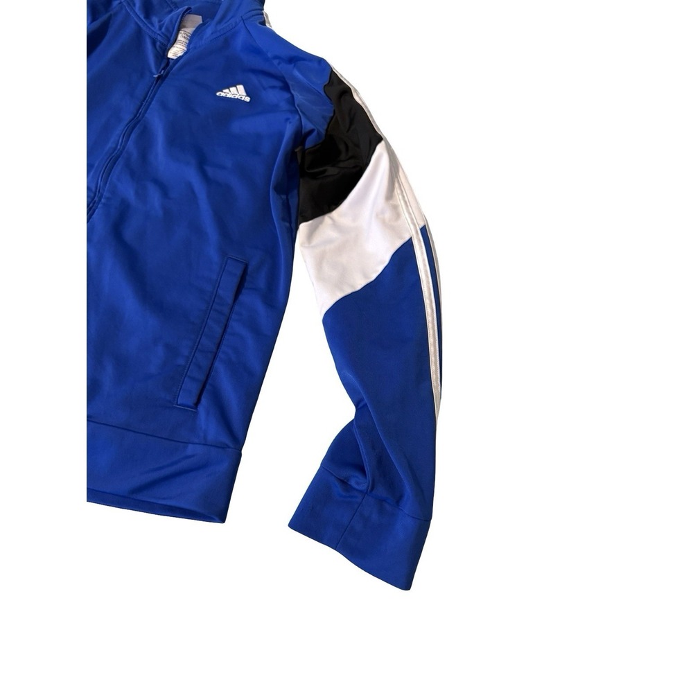 Adidas Vintage Youth XL Blue Full Zip Track Jacket Windbreaker Kids 18/20 - Picture 4 of 6